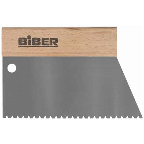 Шпатель для клея Biber 35281 нержавеющая сталь, с деревянной ручкой тов-184681 шпатель для клея biber 35281 зуб тип b3 180 мм