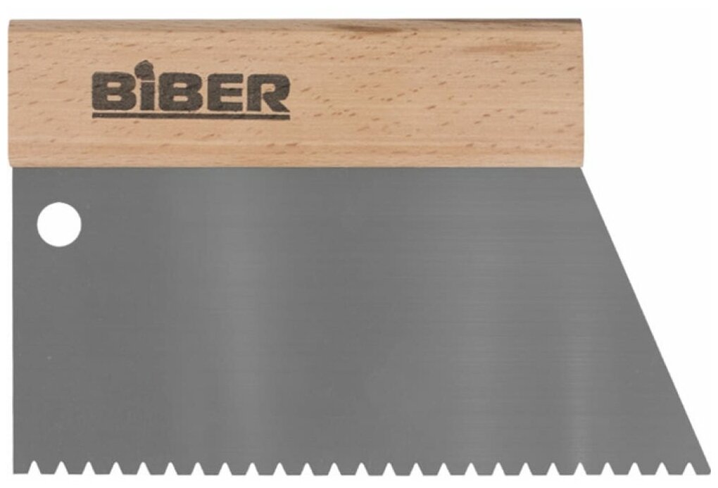 Шпатель для клея Biber 35281 нержавеющая сталь с деревянной ручкой тов-184681