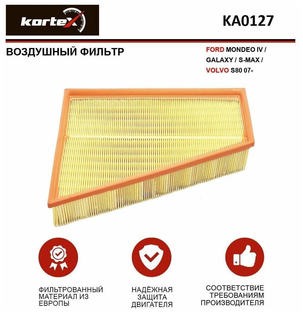 Фильтр воздушный Kortex для Ford Mondeo IV / Galaxy / S-Max / Volvo S80 07- ОЕМ 1698684; AP186 / 1; KA0127; LX1885