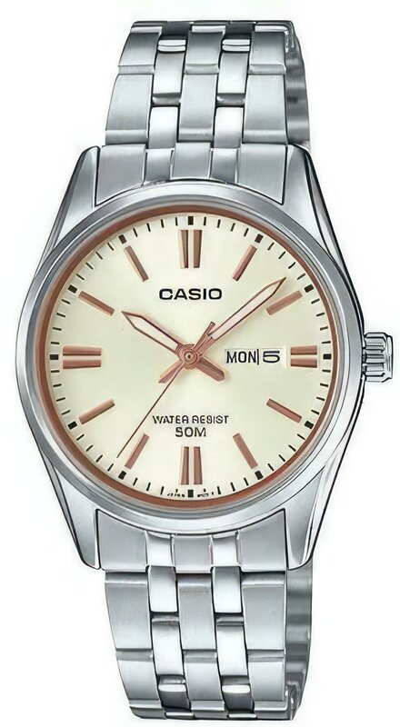 Наручные часы CASIO Collection LTP-1335D-9A, бежевый, серебряный