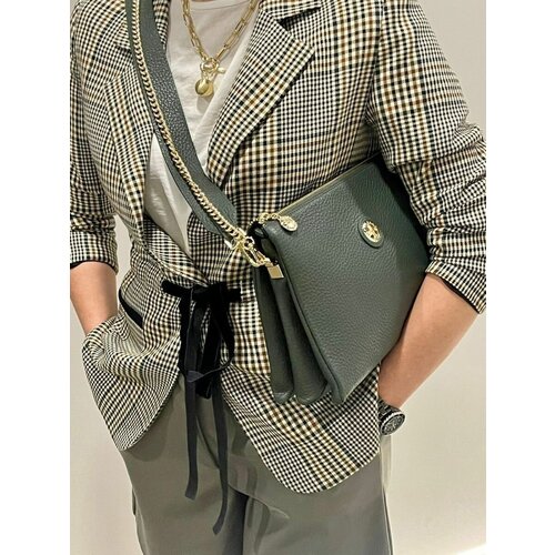 Сумка  кросс-боди NARVIN классическая, натуральная кожа, зеленый