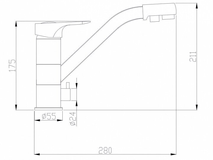 Смеситель для кухни с подключением к фильтру ZORG Steel Hammer (SH 321 SATIN) сатин