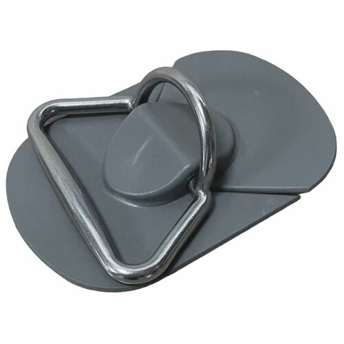 Рым ручка на подложке для надувной лодки ПВХ, металлическая, серая