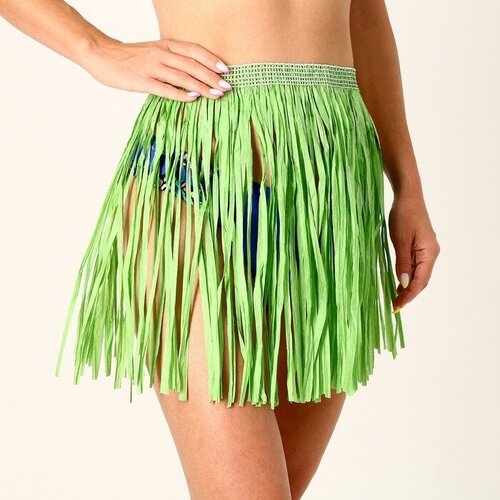 фото Гавайская юбка, 40 см, цвет зелёный страна карнавалия