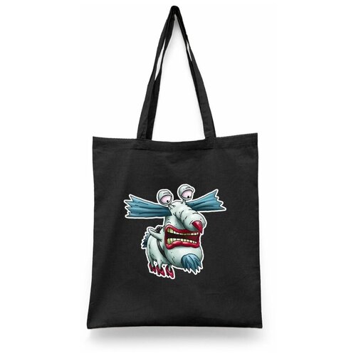 фото Сумка-шоппер унисекс каждому своё "настоящие монстры/мультфильм" белая