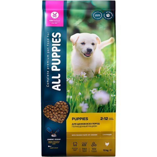 ALL PUPPIES Корм для щенков с курицей 13кг