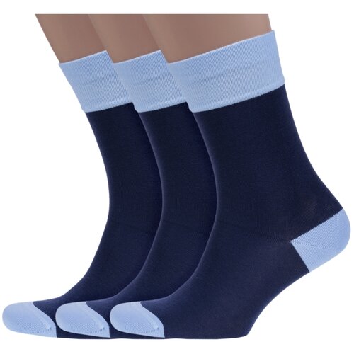 Носки LorenzLine, 3 пары, размер 25, синий комплект 3 пары носки гранд zcl31 синий 25