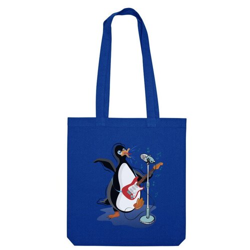 Сумка шоппер Us Basic, синий мужская футболка пингвин гитарист 2xl белый