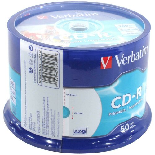 Диск CD-R Verbatim 700 Mb, 52x, Cake Box (50), DL+, Full Ink Printable (50/200) {43438} компакт диски masterworks till bronner christmas cd