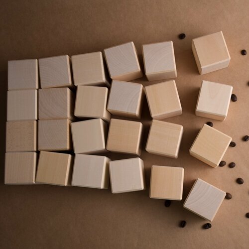фото Деревянные кубики заготовки детские для малышей в наборе лавка гудвина