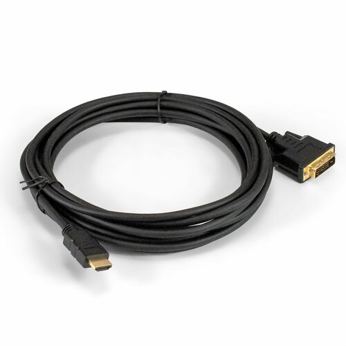 Кабель HDMI-DVI-D ExeGate EX-CC-HDMIM-DVI2M-5.0 (19M/(24+1)M, dual link, 5м, позолоченные контакты) EX294674RUS кабель hdmi exegate ex cc hdmi 20 0f 19m 19m 20м v1 4b ферритовые кольца позолоченные контакты ex294695rus