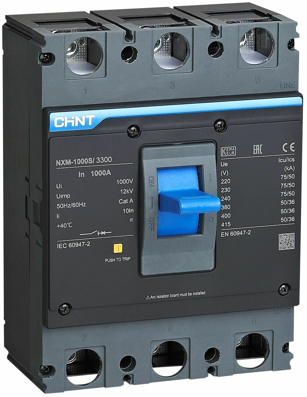 Автоматический выключатель NXM-1000S/3Р 1000A 50кА (R)