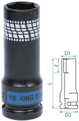 Головка торцевая ударная глубокая 1/2", 19 мм, тонкостенная KING TONY 441519M