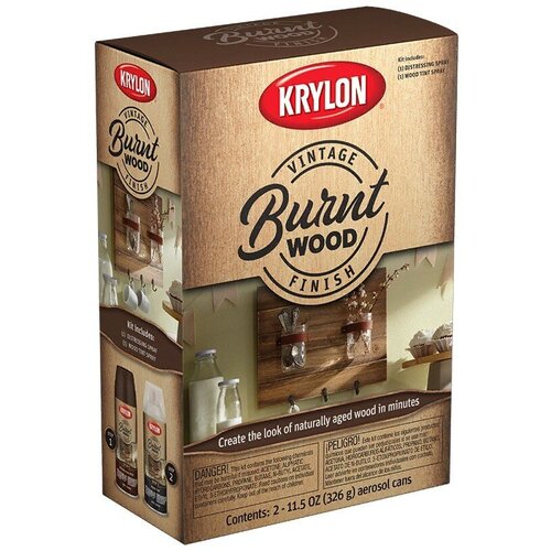 Декоративная пропитка в баллончике KRYLON Craft Burnt Wood Kit Dark Brown, 2*326гр