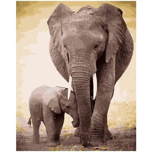 Слониха со слоненком Семья Мама 40х50 сумка мама слониха со слонёнком фиолетовый