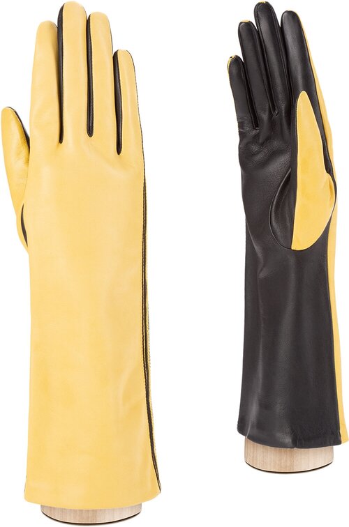 Перчатки ELEGANZZA, размер 7.5, желтый, черный