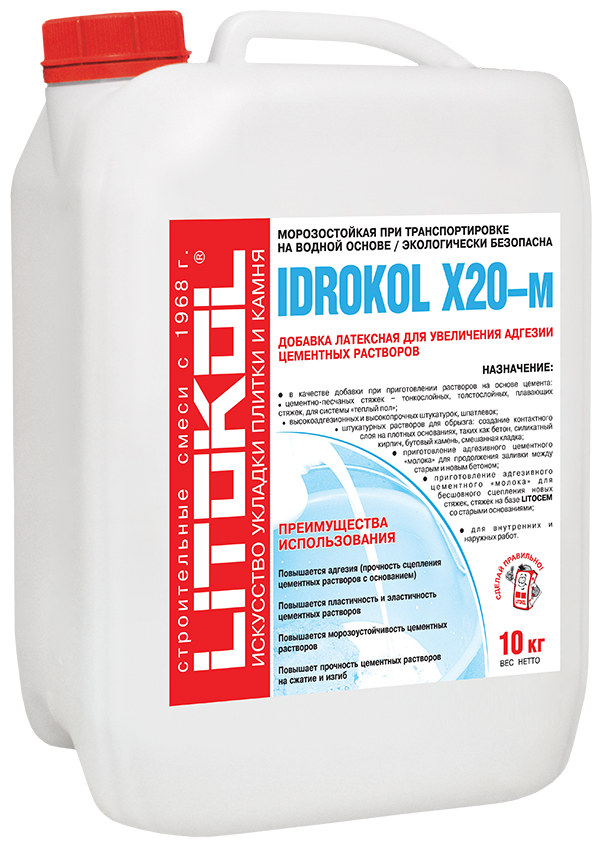 Добавка латексная в цементные растворы Litokol Idrokol X20–M (10кг)
