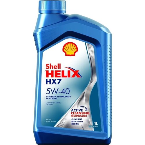 Моторное масло SHELL Helix HX7 5W-40, полусинтетическое, 1 л