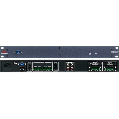 Dbx 641m аудио процессор для многозонных систем. 6 входов - 4 балансных мик/лин Phoenix, 2 RCA; 4 балансных Phoenix выхода, управление - GUI интерфейс