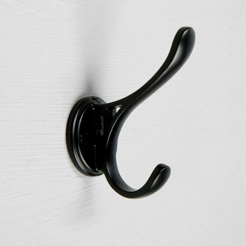 Крючок мебельный CAPPIO UNIQ, двухрожковый, цвет черный ТероПром 7599950
