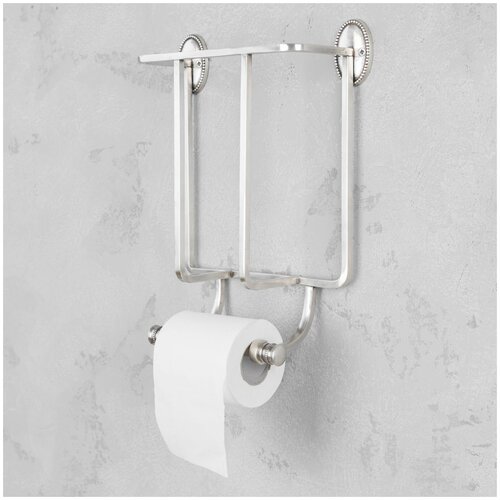 Держатель туалетной бумаги Beaded Magazine Toilet Roll Holder Antique Silver