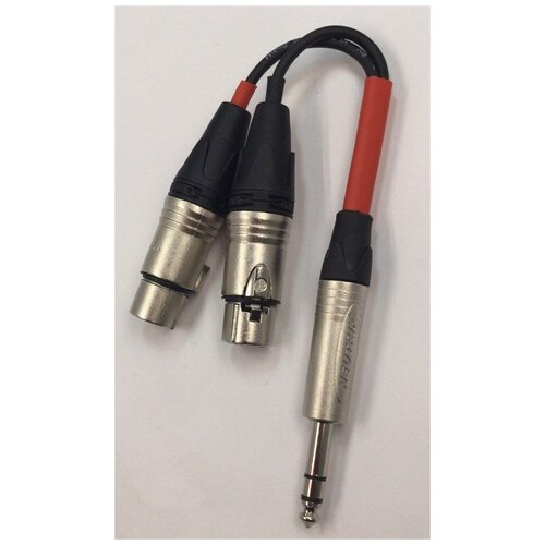 Кабель межблочный (Переходник-сумматор) Stereo Jack 6.3мм (m)- 2-XLR(f) (штаны) разъем jack мама neutrik nj3fc6