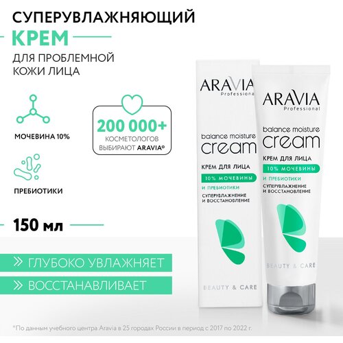 ARAVIA крем для лица Суперувлажнение и восстановление с мочевиной (10%) и пребиотиками Balance Moisture Cream, 150 мл