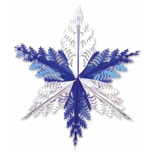 Фигура Снежинка №3 фольг сереб/син 60смG