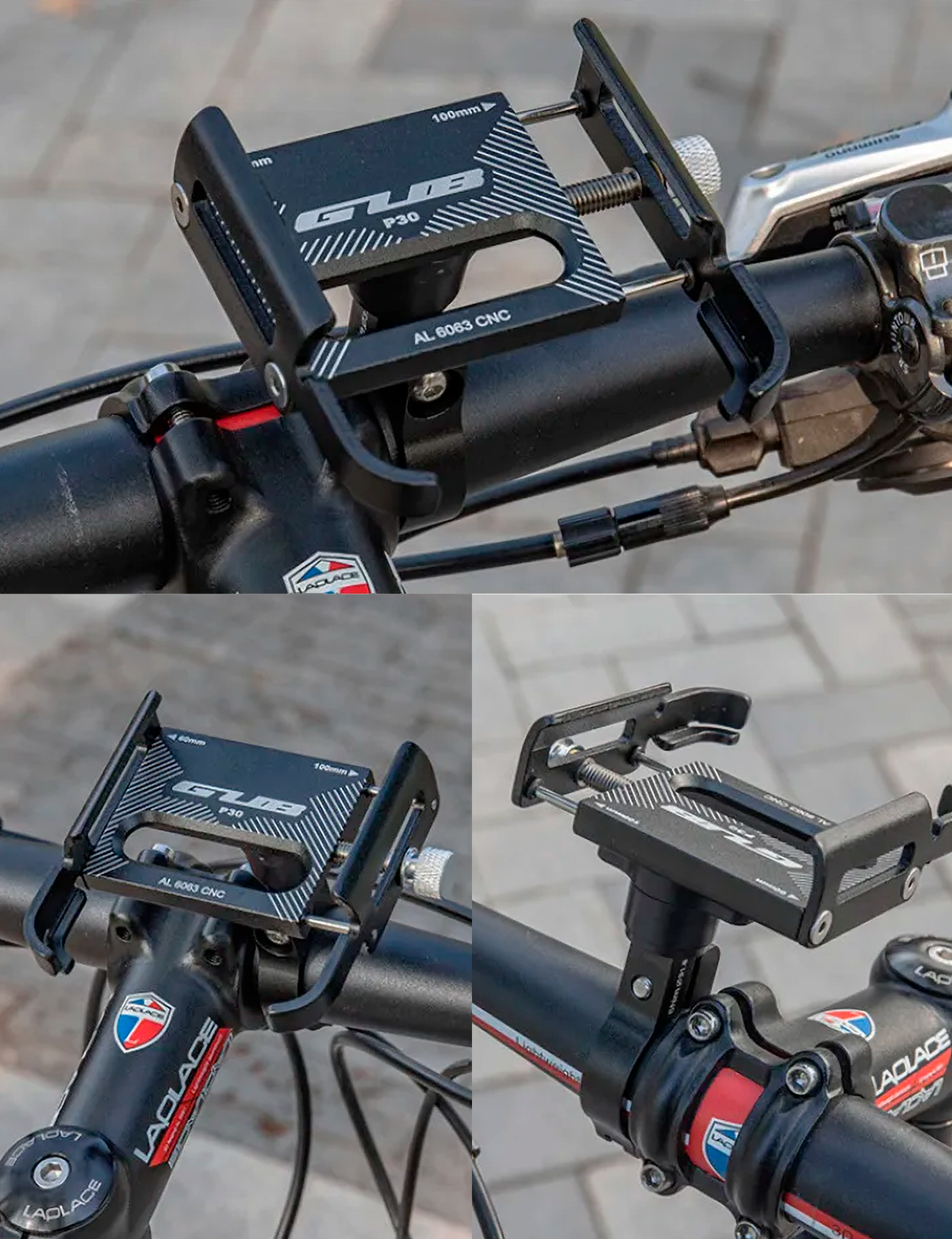 Металлический держатель крепление для телефона на велосипед / коляску/ самокат / скутер / мотоцикл GUB P-30 Черный