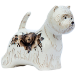 Статуэтка Собака Вестик Породистая Гжель ручная роспись - изображение