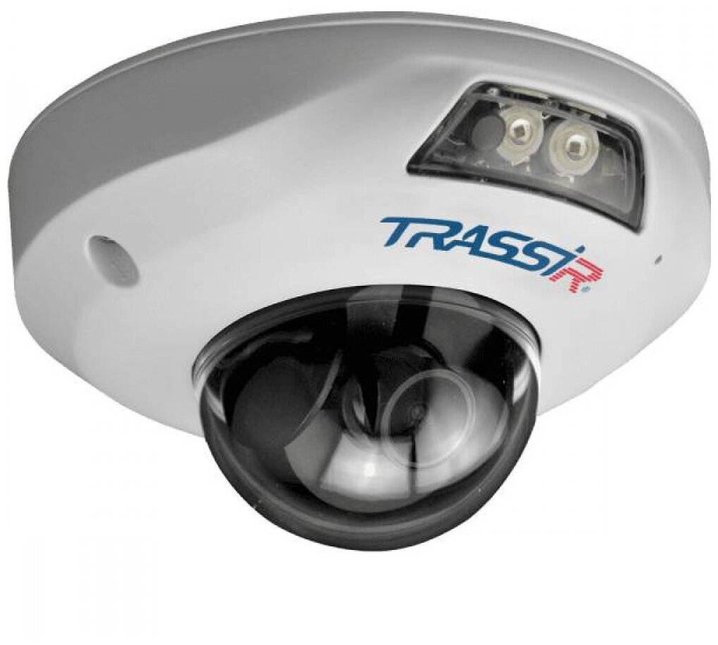 Видеокамера IP TRASSIR TR-D4151IR1 3.6 миниатюрная вандалостойкая 5Мп. 1/2.8" CMOS режим "день/ночь" (механический ИК-фильтр) объектив 3.6 мм подде