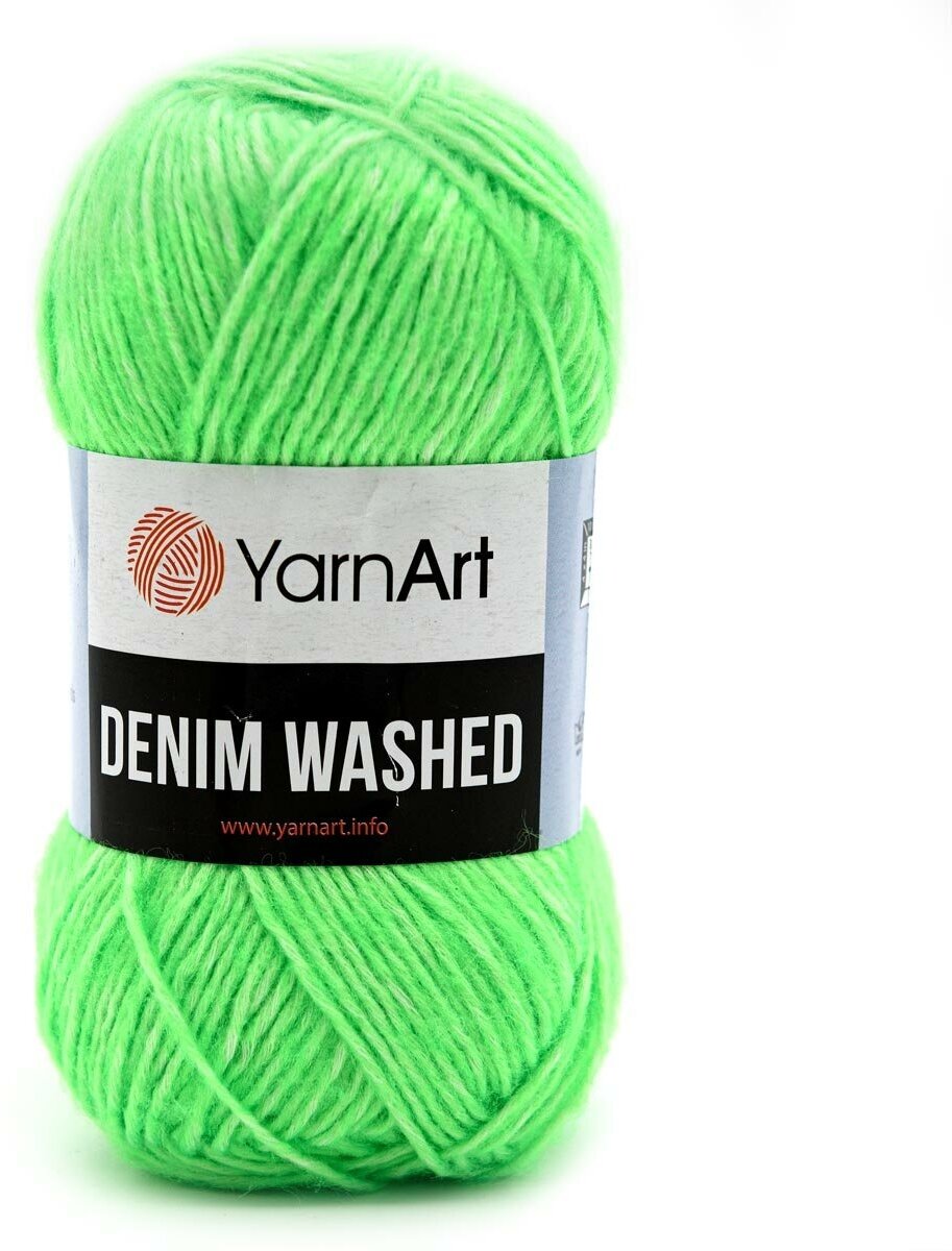 Пряжа для вязания YarnArt 'Denim Washed' 50гр 130м (70% хлопок, 30% акрил) (912 зеленый), 10 мотков