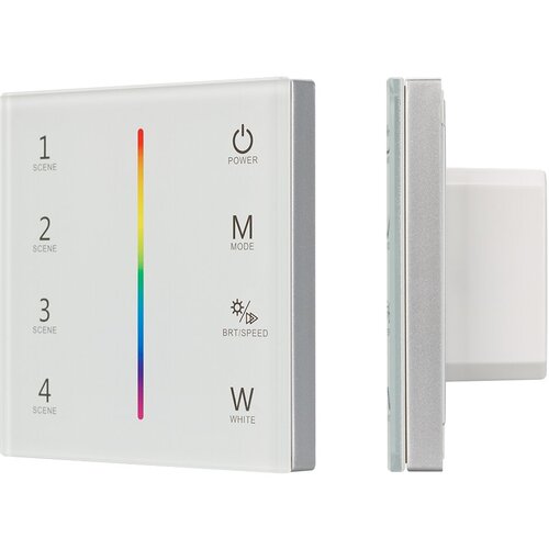 Панель Sens SMART-P22-RGBW White (12-24V, 4x3A, 2.4G) (Arlight, IP20 Пластик, 5 лет) панель smart p22 rgbw g in black 12 24v 4x3a sens 2 4g arlight ip20 пластик