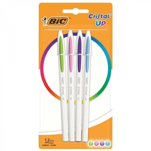 Набор шариковых ручек BIC Cristal Up Fun (0.32мм, салатовый/розовый/фиолетовый/голубой) блистер, 4шт, 5 уп. (949870) комплект защиты start up fun s розовый