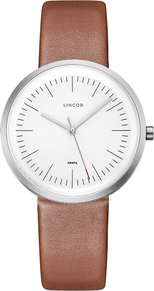 Наручные часы LINCOR, серебряный, коричневый