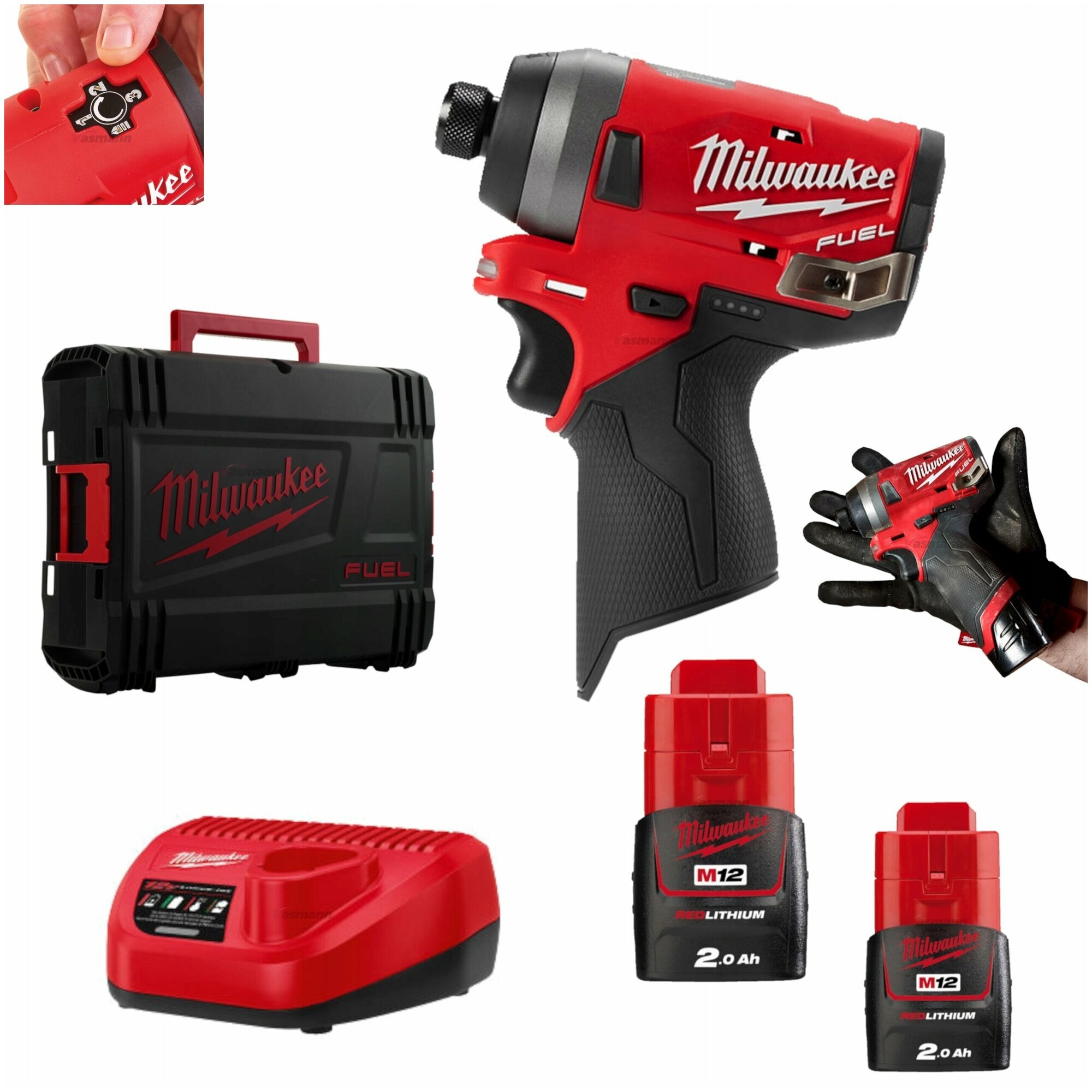 Шуруповерт аккумуляторный Milwaukee M12 FID-202X FUEL