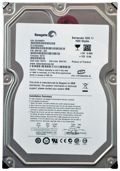 Жесткий диск Seagate ST31000340AS 1Tb SATAII 3,5" HDD