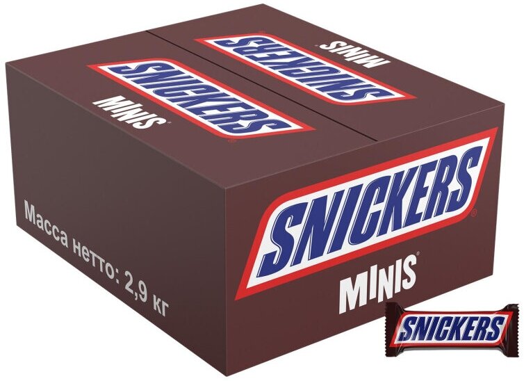 Шоколад Snickers Minis, короб, 2,9кг