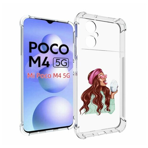Чехол MyPads любительница-снега женский для Xiaomi Poco M4 5G задняя-панель-накладка-бампер чехол mypads любительница снега женский для xiaomi 13 задняя панель накладка бампер