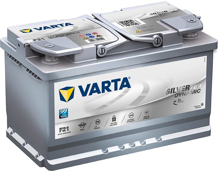 Аккумулятор автомобильный Varta Silver Dynamic AGM F21 6СТ-80 обр. 315x175x190