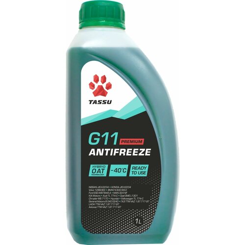 Антифриз готовый TASSU ANTIFREEZE Green G11 -40C 1л