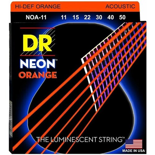 Струны для акустической гитары DR Neon HiDef Orange NOA-11 11-50 152500₽