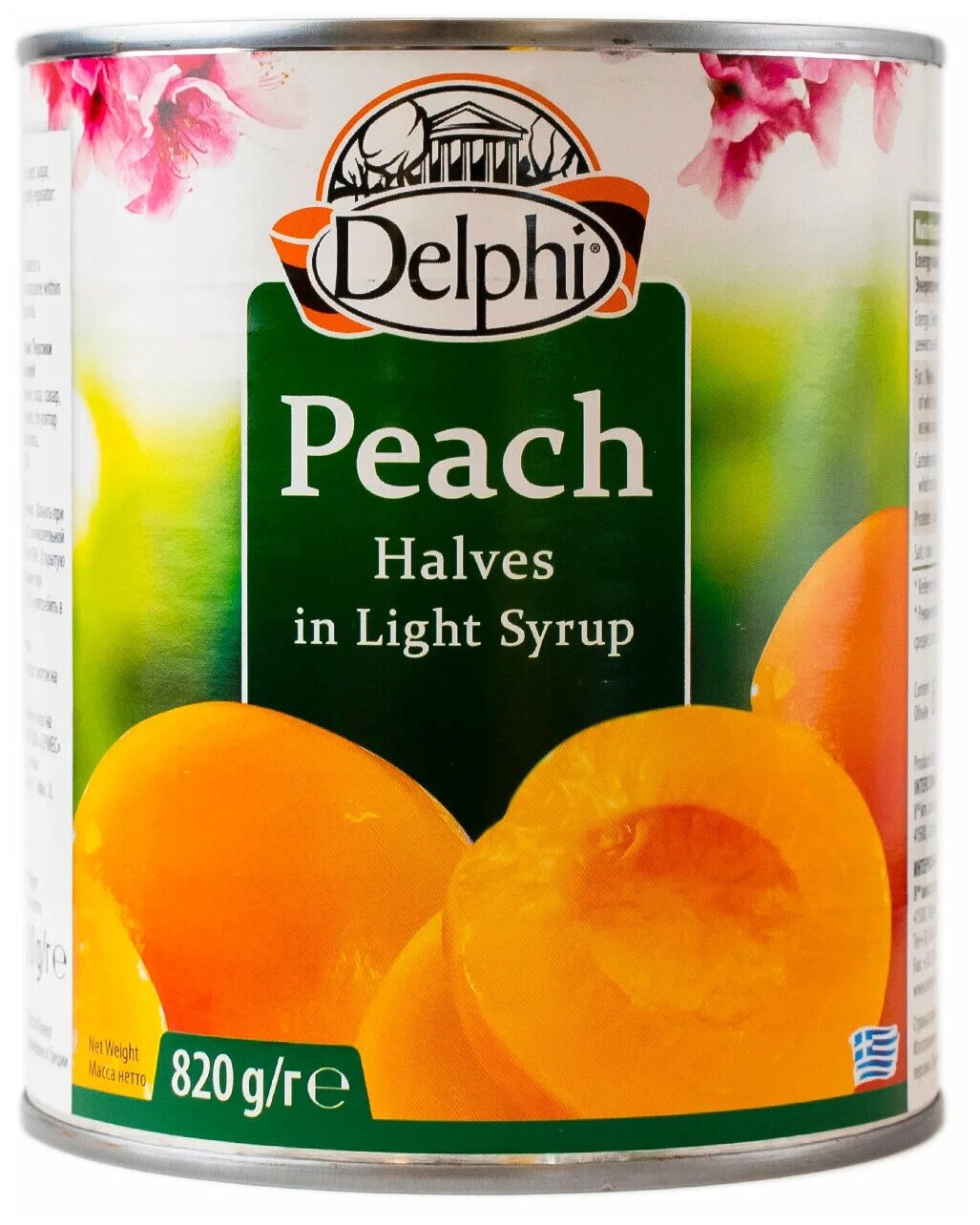 Персики половинки в сиропе DELPHI 820г