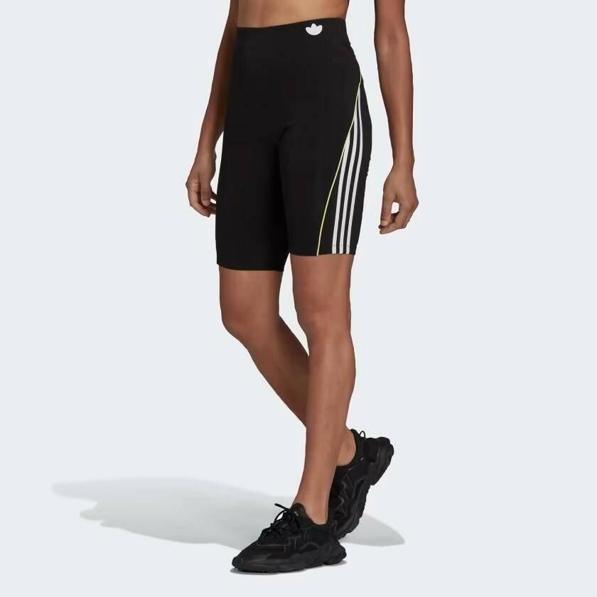 Велосипедки adidas Originals Short Piping High-Waist Tights, размер 32 GER, черный — фото 1