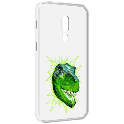 Чехол MyPads зеленый динозавр для Meizu V8 задняя-панель-накладка-бампер