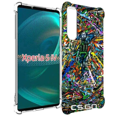 Чехол MyPads CS GO guns skins мужской для Sony Xperia 5 IV (5-4) задняя-панель-накладка-бампер чехол mypads cs go guns skins мужской для sony xperia 1 iv задняя панель накладка бампер