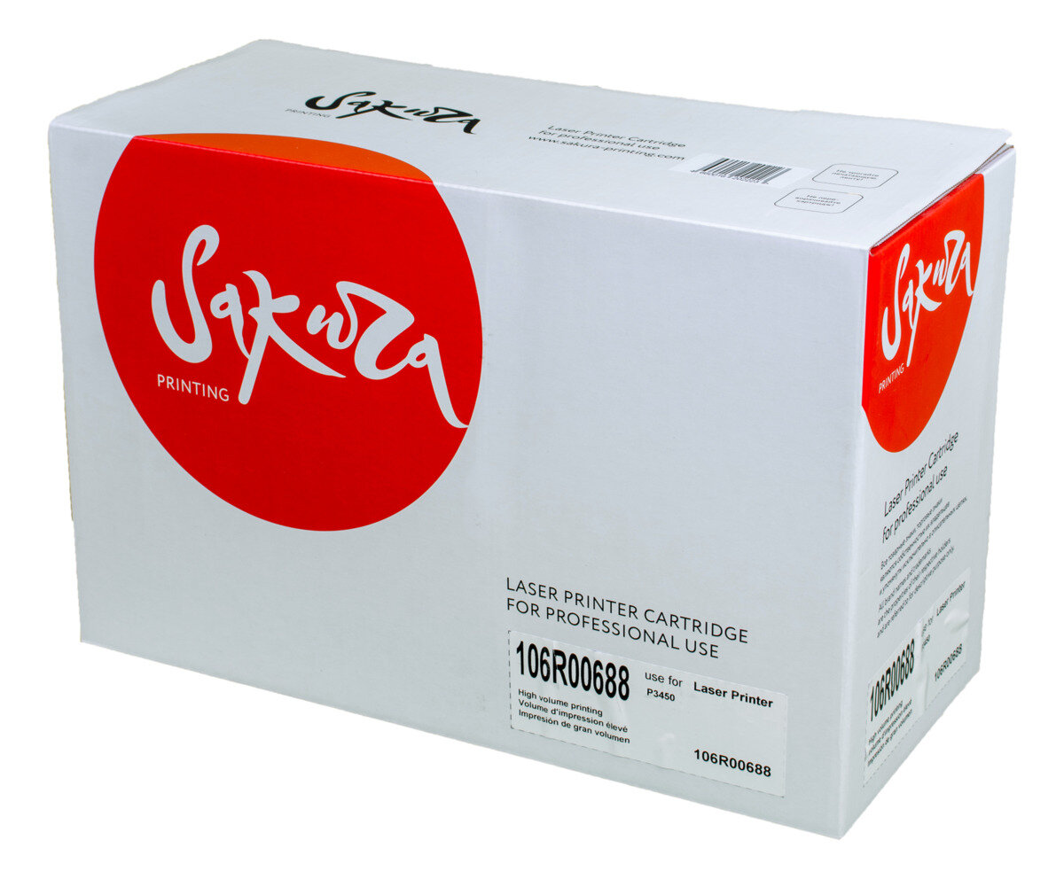 3 шт. Картридж лазерный Sakura 106R00688 черный 10000 стр. для Xerox (SA106R00688)