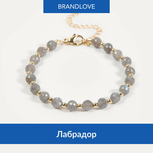 фото Браслет bl jewelry lounge, цитрин, гранат, амазонит, обсидиан, цоизит, лабрадор, лунный камень, 1 шт., размер 19 см, серый