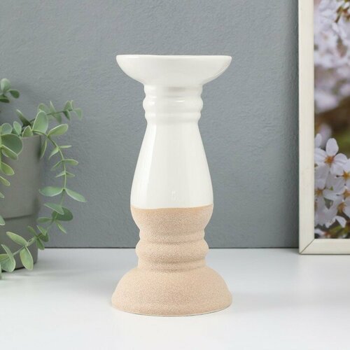 SUI Подсвечник керамика на 1 свечу Пирей песочно-белый 98х98х20 см 1571₽
