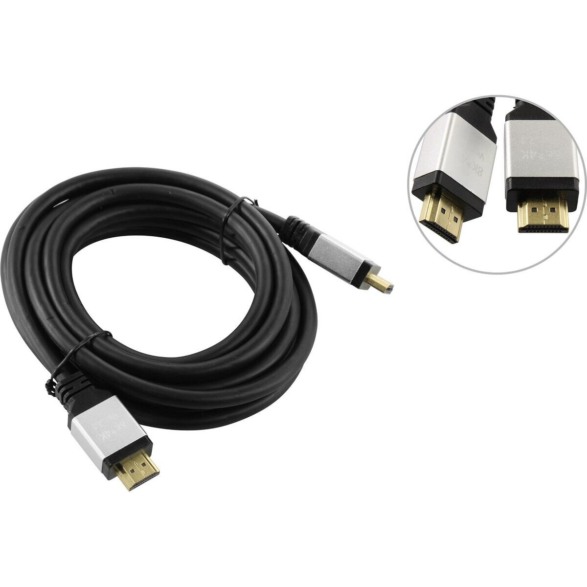 Кабель HDMI Exegate EX-CC-HDMI8K-3.0 19M/19M, v2.1, 8K UHD, Ethernet, позолоченные контакты, 3м.